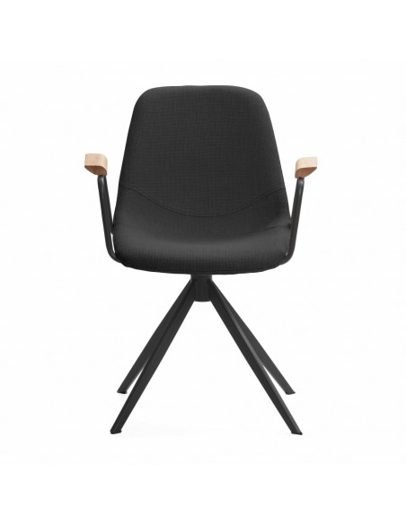 Silla con brazos giratoria TALI, tejido y metal negro
