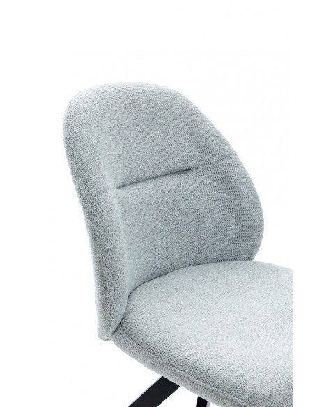 Silla de comedor giratoria TAMARA, tejido y metal negro