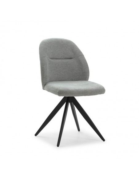 Silla de comedor giratoria TAMARA, tejido y metal negro