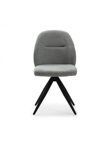 Silla de comedor giratoria TAMARA, tejido y metal negro