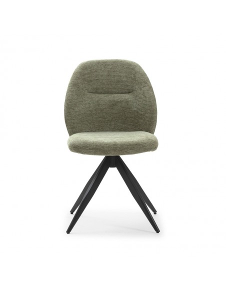 Silla de comedor giratoria TAMARA, tejido y metal negro