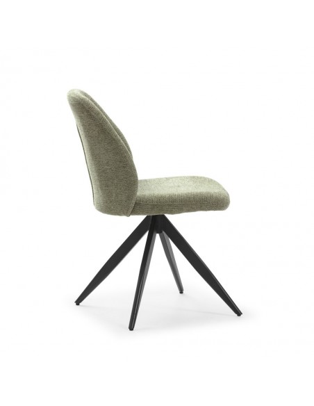 Silla de comedor giratoria TAMARA, tejido y metal negro