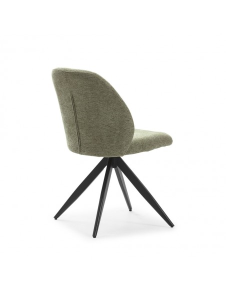 Silla de comedor giratoria TAMARA, tejido y metal negro
