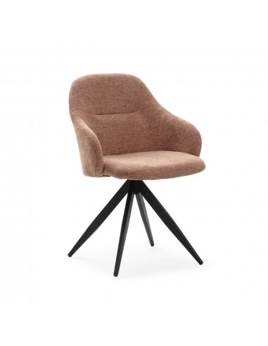 Silla con brazos giratoria TAMARA, tejido y metal negro