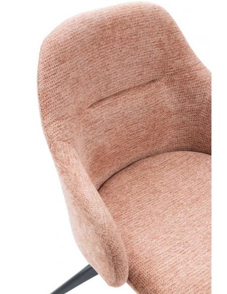 Cadeira giratória TAMARA com braços, tecido e metal preto