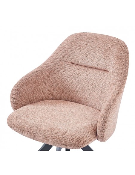 Silla con brazos giratoria TAMARA, tejido y metal negro