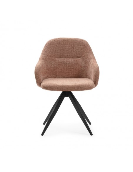 Cadeira giratória TAMARA com braços, tecido e metal preto