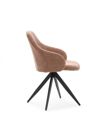 Silla con brazos giratoria TAMARA, tejido y metal negro