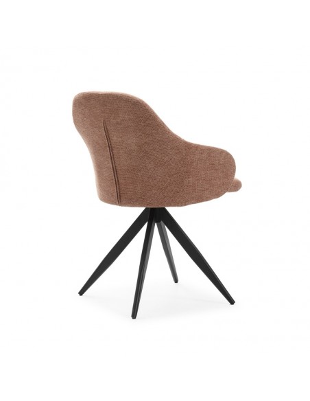 Silla con brazos giratoria TAMARA, tejido y metal negro