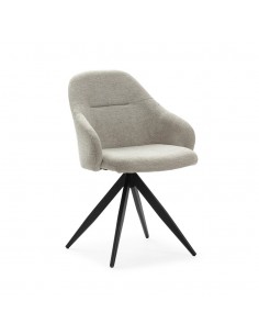 Silla con brazos giratoria TAMARA, tejido y metal negro 2