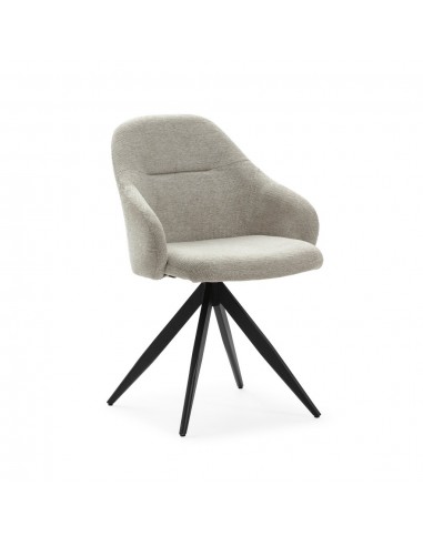 Silla con brazos giratoria TAMARA, tejido y metal negro