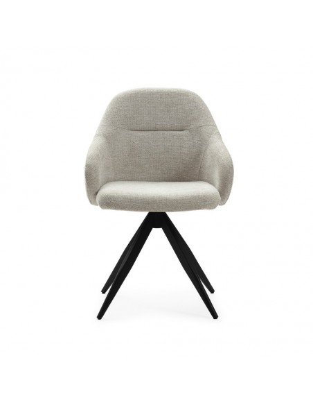 Silla con brazos giratoria TAMARA, tejido y metal negro