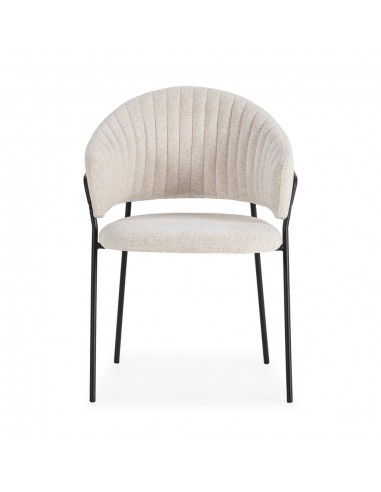Silla con brazos LETICIA, metal negro, tapizado...
