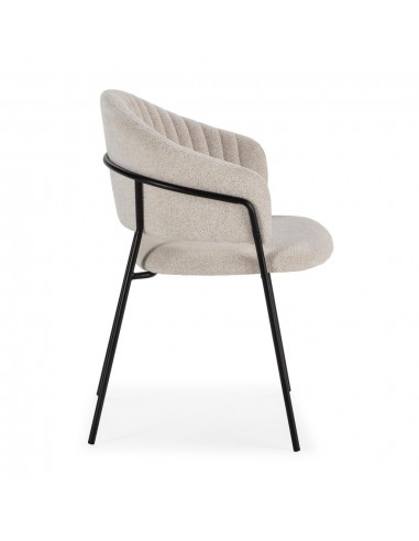 Silla con brazos LETICIA, metal negro, tapizado...