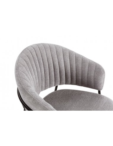 Silla con brazos LETICIA, metal negro, tapizado...