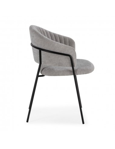 Silla con brazos LETICIA, metal negro, tapizado...