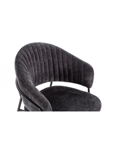 Silla con brazos LETICIA, metal negro, tapizado...