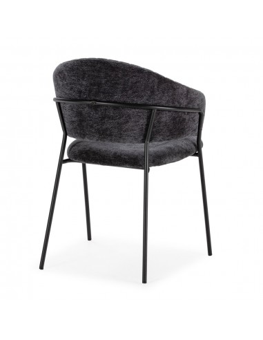 Silla con brazos LETICIA, metal negro, tapizado...