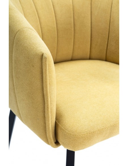 Silla con brazos giratoria ENKA en tejido y metal negro