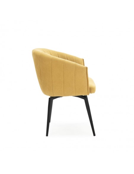 Silla con brazos giratoria ENKA en tejido y metal negro