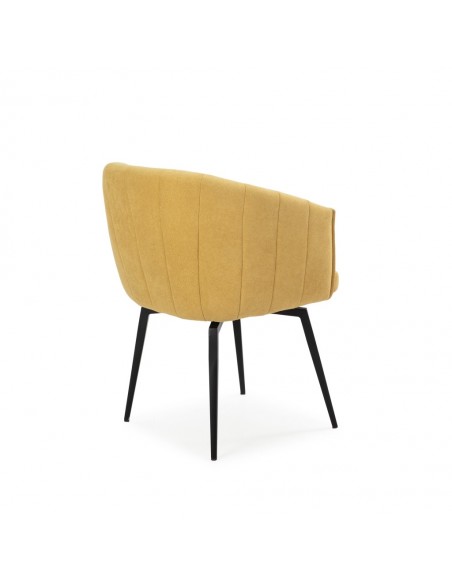 Silla con brazos giratoria ENKA en tejido y metal negro