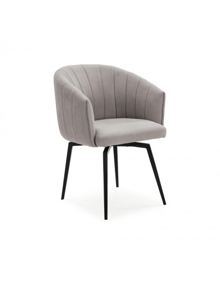 Silla con brazos giratoria ENKA en tejido y metal negro