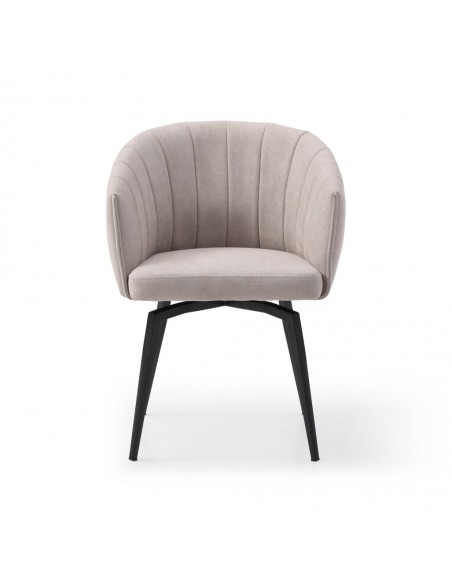 Silla con brazos giratoria ENKA en tejido y metal negro