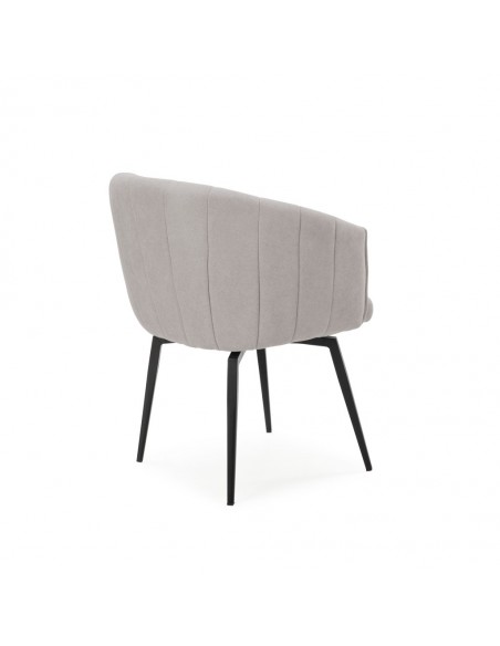 Silla con brazos giratoria ENKA en tejido y metal negro