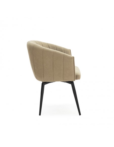 Silla con brazos giratoria ENKA en tejido y metal negro