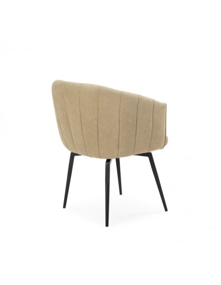 Silla con brazos giratoria ENKA en tejido y metal negro