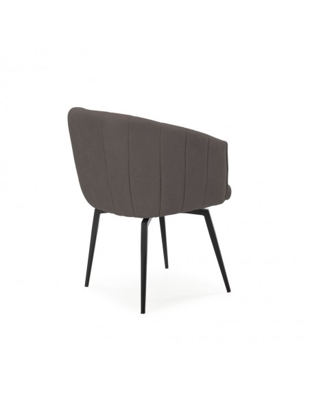 Silla con brazos giratoria ENKA en tejido y metal negro