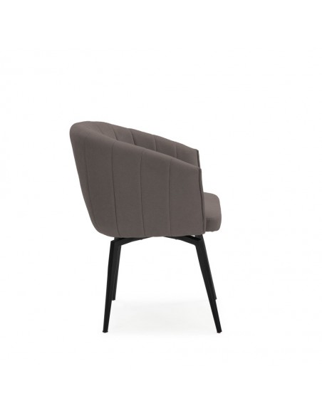Silla con brazos giratoria ENKA en tejido y metal negro