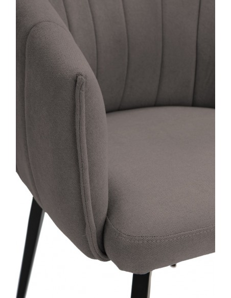 Silla con brazos giratoria ENKA en tejido y metal negro