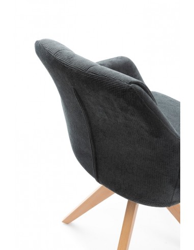 Silla giratoria con brazos LEIRE, tejido en...