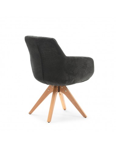 Silla giratoria con brazos LEIRE, tejido en...