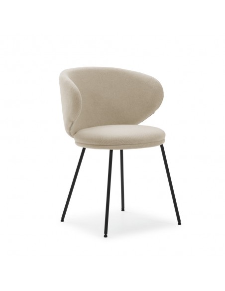 Cadeira design RUSH em tecido e pernas de metal preto