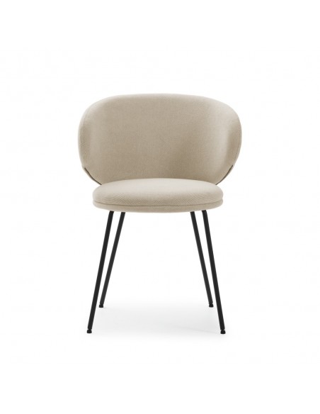 Cadeira design RUSH em tecido e pernas de metal preto