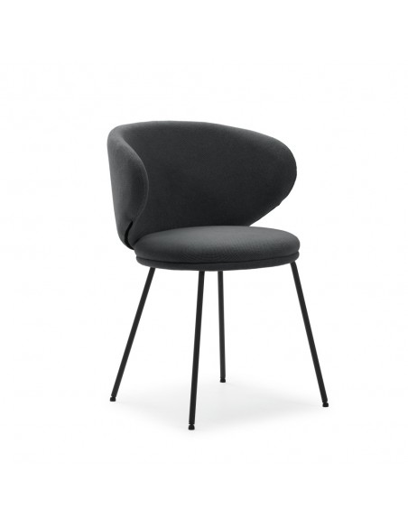 Cadeira design RUSH em tecido e pernas de metal preto