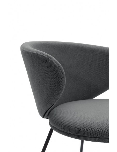 Silla de diseño RUSH en tejido y patas de metal negro