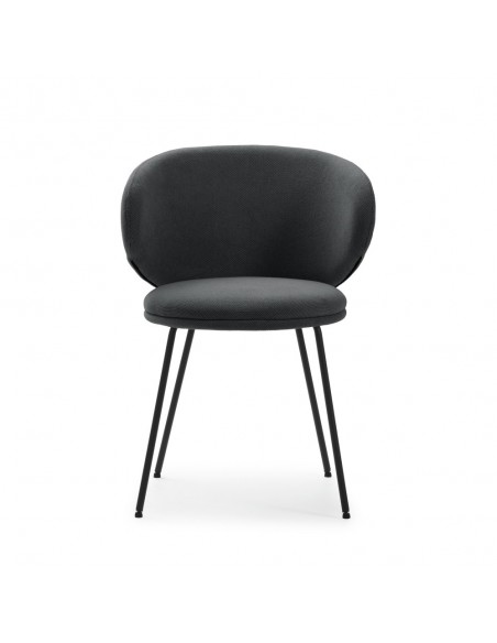 Silla de diseño RUSH en tejido y patas de metal negro