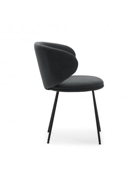 Silla de diseño RUSH en tejido y patas de metal negro