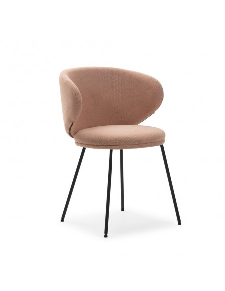 Cadeira design RUSH em tecido e pernas de metal preto