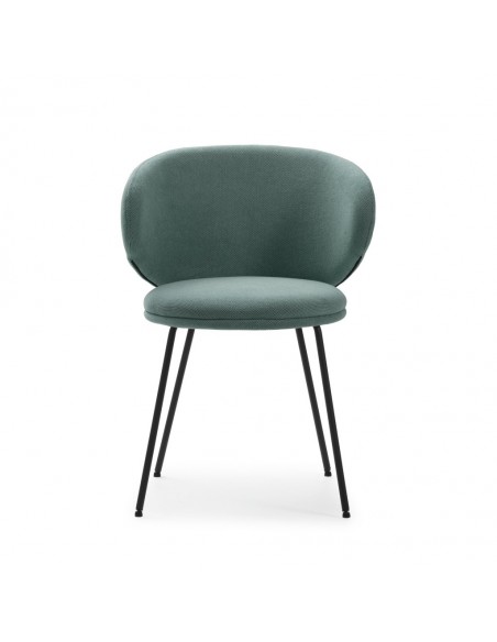 Cadeira design RUSH em tecido e pernas de metal preto