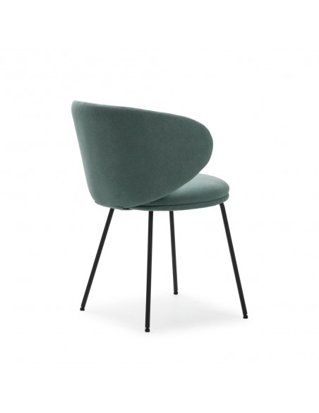 Cadeira design RUSH em tecido e pernas de metal preto