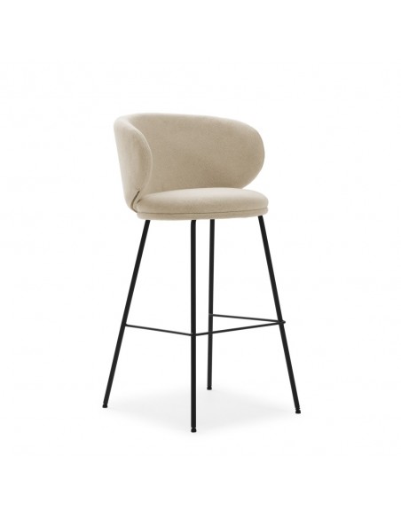 Taburete de diseño RUSH 65 en tejido y patas de metal negro