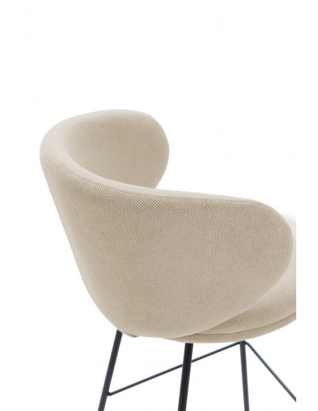 Taburete de diseño RUSH 65 en tejido y patas de metal negro