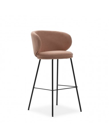 Banqueta design RUSH 65 em tecido e pernas de metal preto