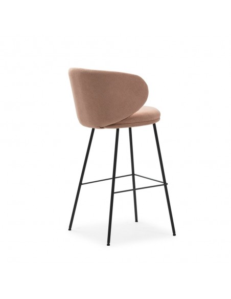 Taburete de diseño RUSH 65 en tejido y patas de metal negro