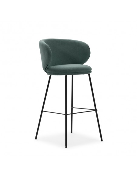 Taburete de diseño RUSH 65 en tejido y patas de metal negro