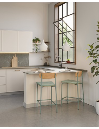 Banqueta moderna Maure 66 em folheado de...